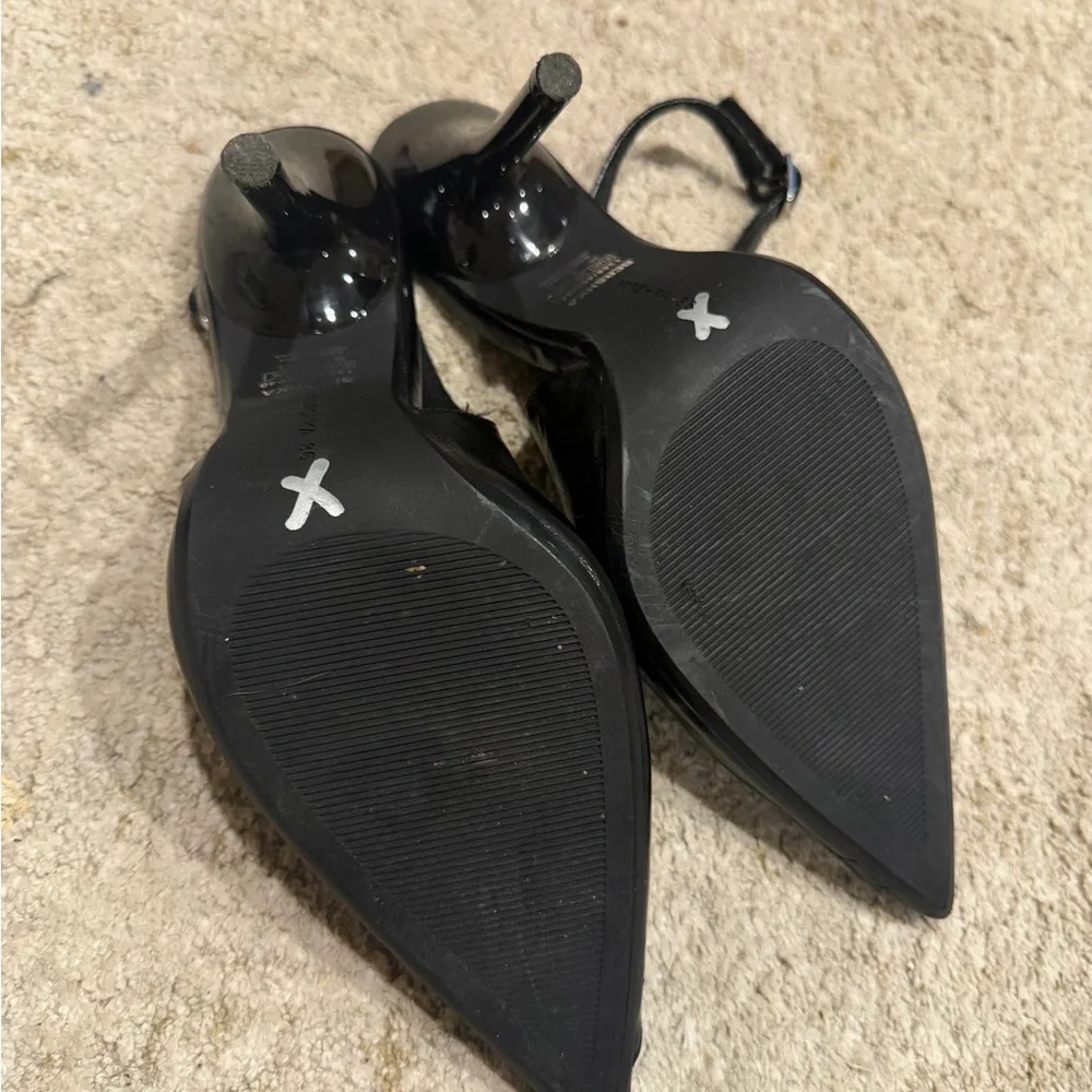 Viral Bershka Black Pointed Slingback strappy corset Heels